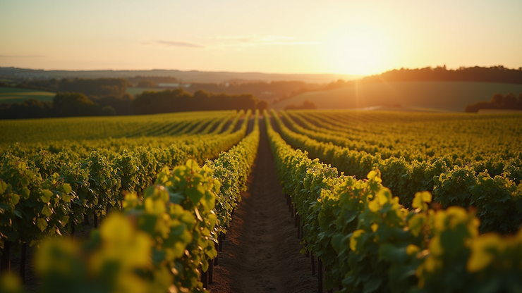 High angle view of Bordeaux vineyards